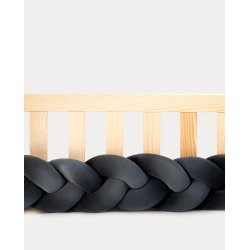 Flettet sengerand - Velour - Antracit