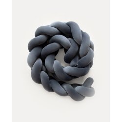 Flettet sengerand - Velour - Antracit