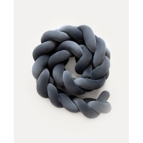 Flettet sengerand - Velour - Antracit