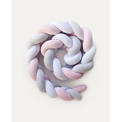 Flettet sengerand - Hvid &amp; gr &amp; lyserd