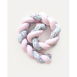 Flettet sengerand - Lyserd &amp; blomstret