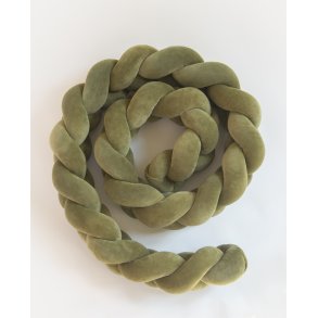 Flettet sengerand - Velour -  Khaki