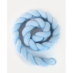 Flettet sengerand - Velour - Lysebl