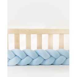 Flettet sengerand - Velour - Lysebl