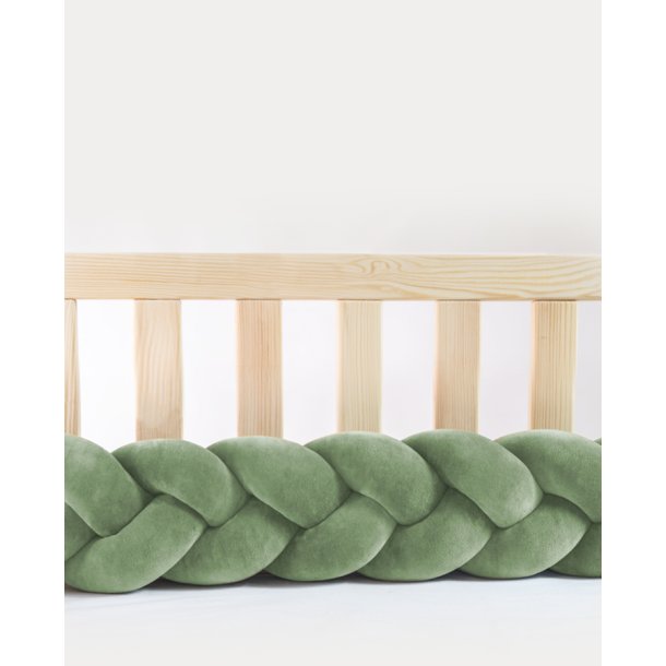 Flettet sengerand - Velour - Grn
