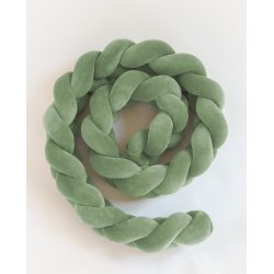 Flettet sengerand - Velour - Grn