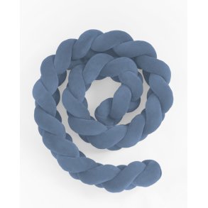 Flettet sengerand - Velour - Mrkebl