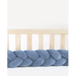 Flettet sengerand - Velour - Mrkebl