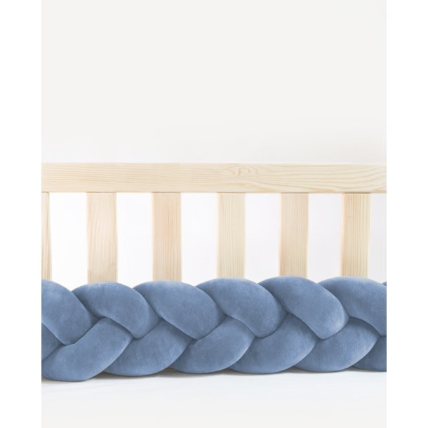 Flettet sengerand - Velour - Mrkebl