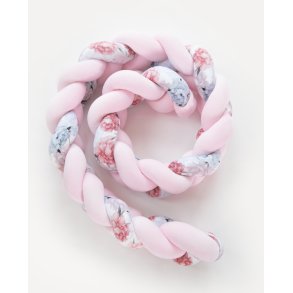 Flettet sengerand - Pink& blomstret