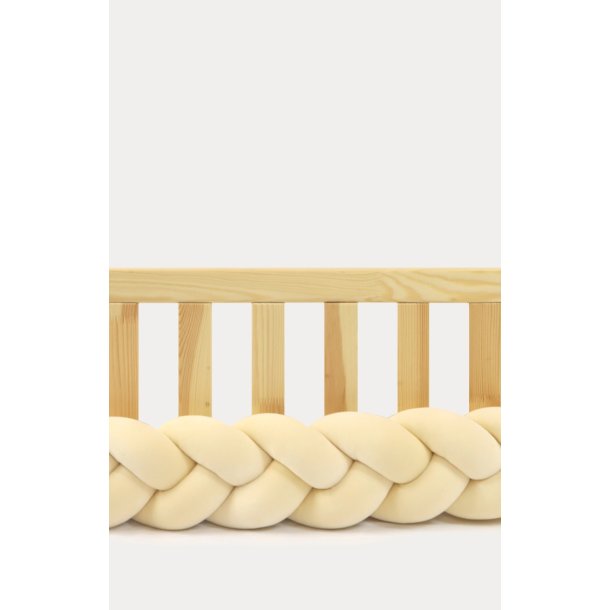 Flettet sengerand - Velour - Beige
