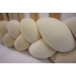 Flettet sengerand - Velour - Beige