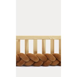 Flettet sengerand - Velour - Brun