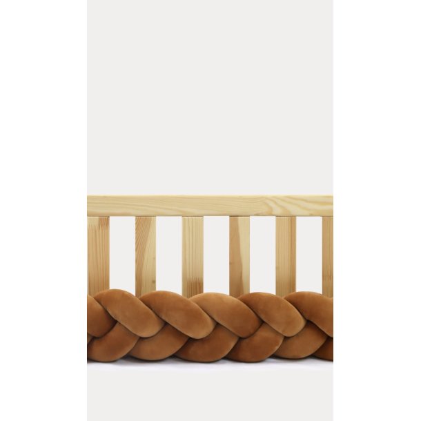 Flettet sengerand - Velour - Brun