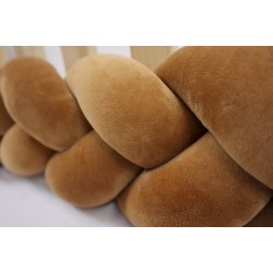 Flettet sengerand - Velour - Brun