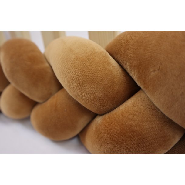 Flettet sengerand - Velour - Brun