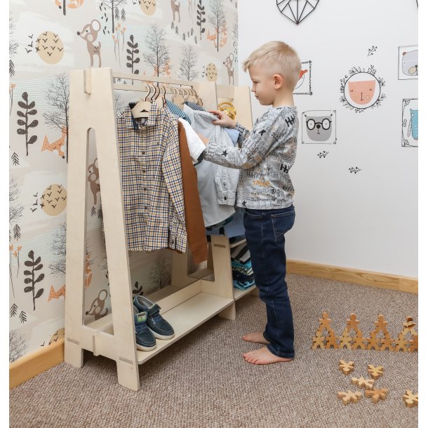 T�jstativ - Med side hylder - Naturlig tr�