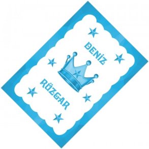 Krone gulvtppe - lysebl