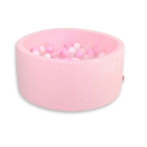 Rundt boldbassin - Minky lyserd -inkl 200 bolde