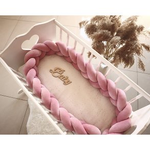 Flettet sengerand - Velour - Kirsebrrosa