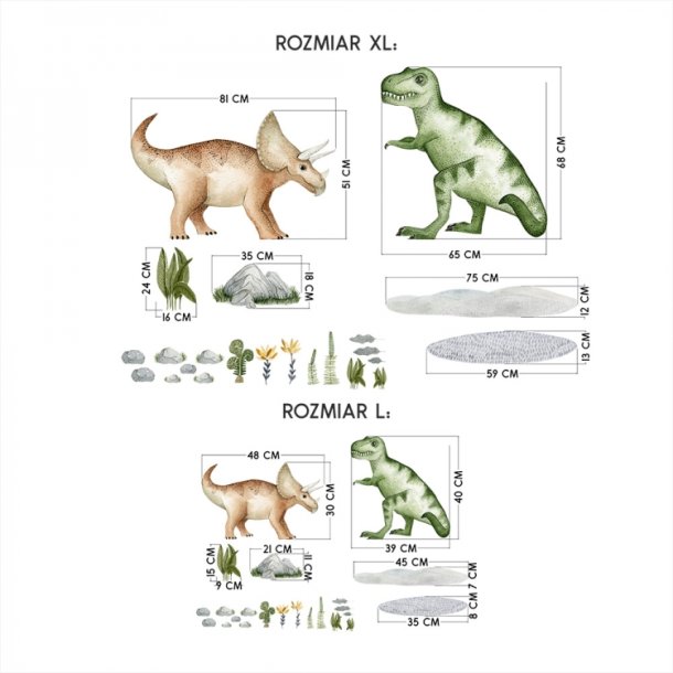 Wallstickers - 2 stk dino