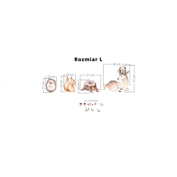 Wallstickers - Hjorte/pindsvin/egern