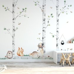 Wallstickers - Hjorte/pindsvin/egern