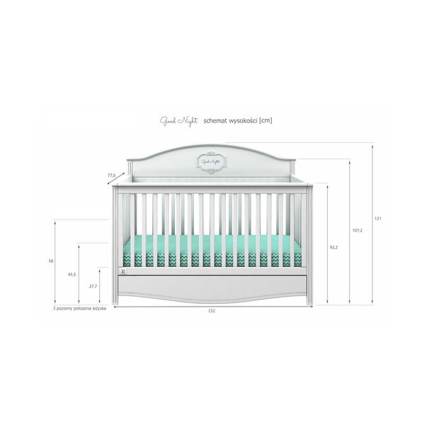 Godnat med skuffe hvid