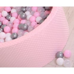 Rundt boldbassin - Minky lyserd -inkl 200 bolde