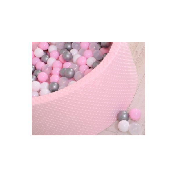 Rundt boldbassin - Minky lyserd -inkl 200 bolde