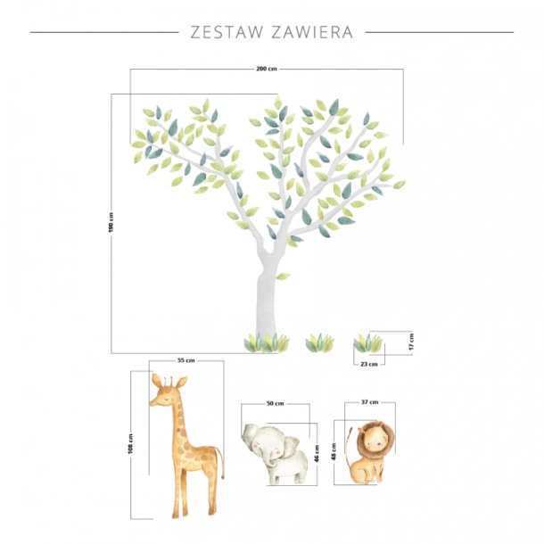 Wallstickers - Tr + dyr