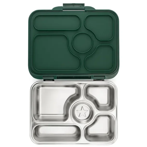 Yumbox madkasse - 5 rum - Rustfrit stl - Grn