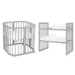  7i1 babyseng - Med madras - Lysegr