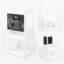 L�ringst�rn med kridttavle - Hvid