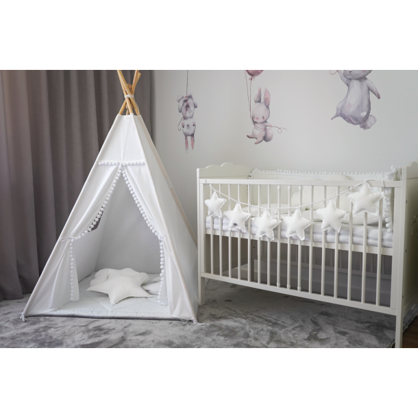 Tipi pompom - Hvid