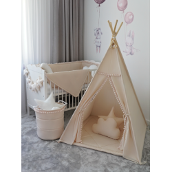 Tipi pompom - Beige