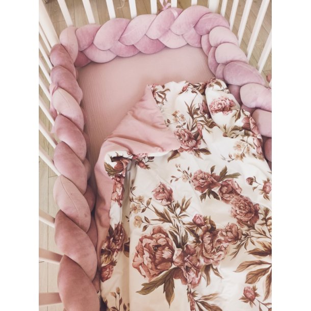 Flettet sengerand - Velour - Rose