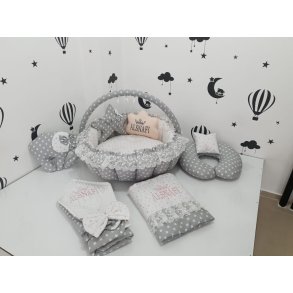 Luksus nest s�t - Hvid & gr�stjernet