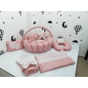 Luksus nest s�t - Rosa & zigzag