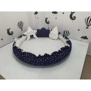 Aktivitetstppe - Hvid & blstjernet