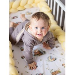 Flettet sengerand - Velour - Citron