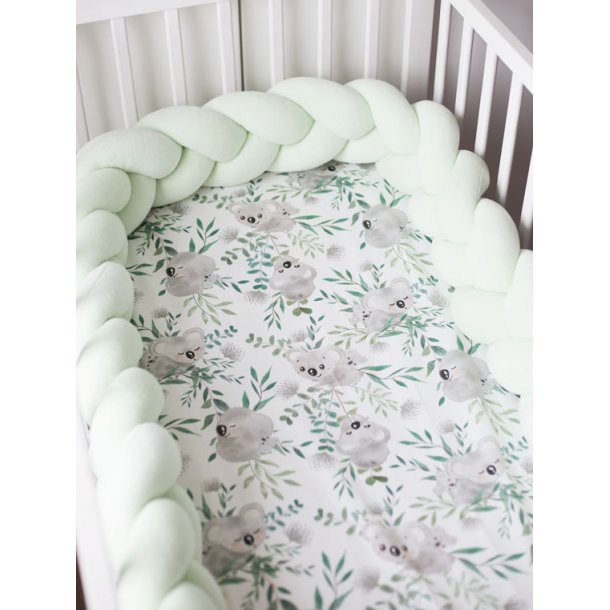 Flettet sengerand - Velour - Mint