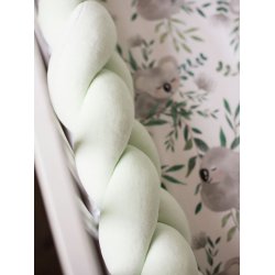 Flettet sengerand - Velour - Mint