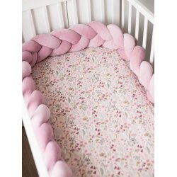 Flettet sengerand - Velour - Rose