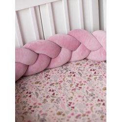 Flettet sengerand - Velour - Rose