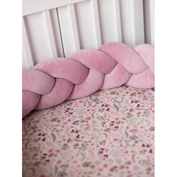 Flettet sengerand - Velour - Rose