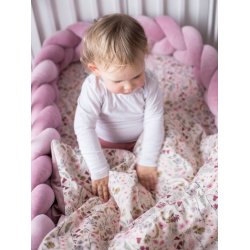 Flettet sengerand - Velour - Rose