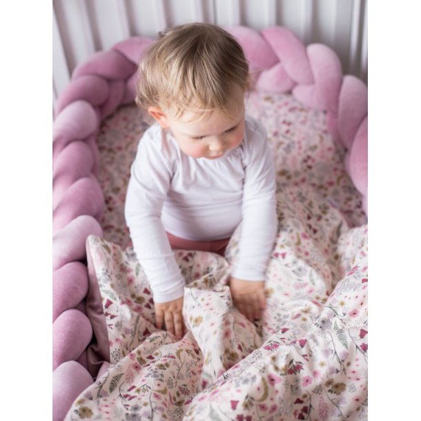 Flettet sengerand - Velour - Rose
