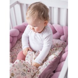 Flettet sengerand - Velour - Rose