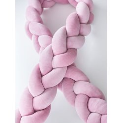 Flettet sengerand - Velour - Rose